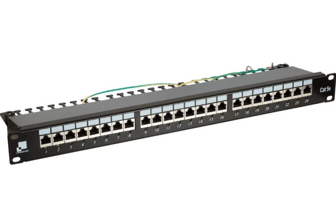 Патч-панель LANMASTER 24 порта с индикаторами, STP, кат.5E, 1U