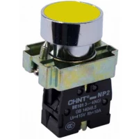 Кнопка управления NP2-BA51 без подсветки желтая 1НО IP40 (CHINT)