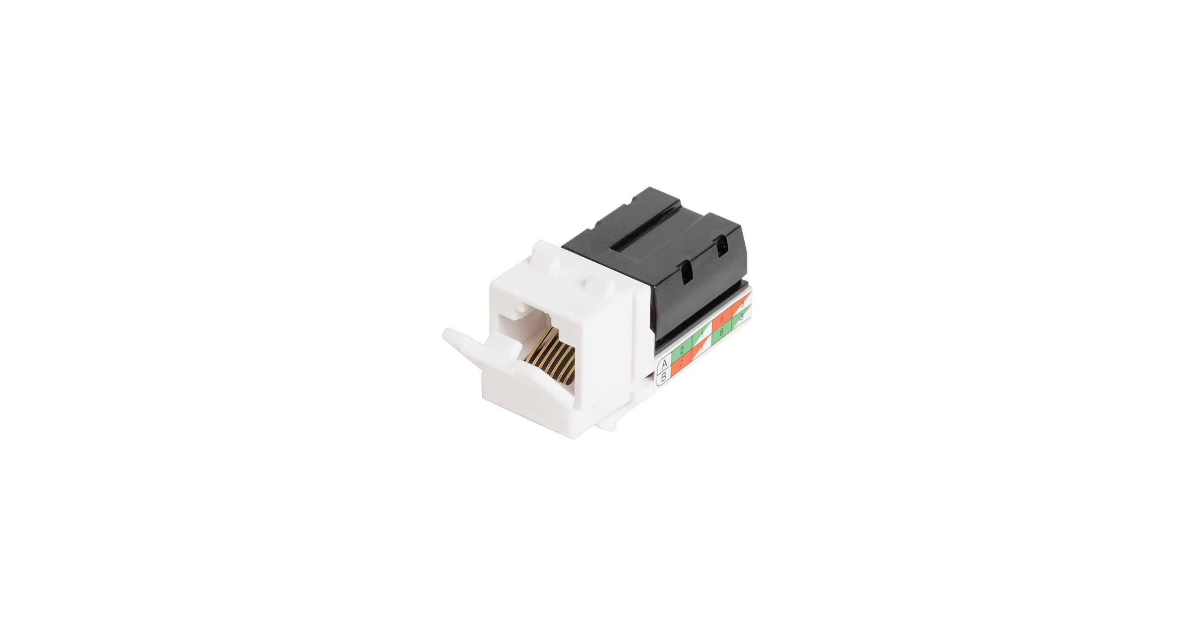 Модуль-вставка NIKOMAX типа Keystone, Кат.5е (Класс D), 100МГц, RJ45/8P8C, 110/KRONE, T568A/B, неэкранированный, белый - гарантия: 5 лет расширенная / 25 лет системная