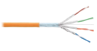Кабель NIKOLAN F/FTP 4 пары, Кат.6 (Класс E), тест по ISO/IEC, 250МГц, одножильный, BC (чистая медь), 23AWG (0,57мм), внутренний, LSZH нг(А)-HFLTx, оранжевый, 305м - гарантия: 5 лет расширенная / 25 лет системная