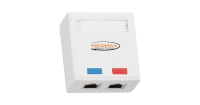 Настенная розетка NIKOMAX, 2 порта, Кат.5e (Класс D), 100МГц, RJ45/8P8C, 110/KRONE, T568A/B, на печатной плате, экранированная, белая - гарантия: 5 лет расширенная / 25 лет системная