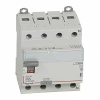 УЗО четырехполюсное DX3 4П 25А AC 30мА N справ