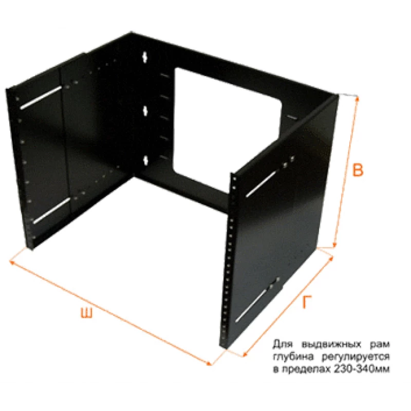 Рама настенная 19", поворотная, 1U