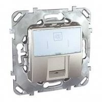 Компьютерная розетка 1ХRJ45 КАТ. 5Е, с полем для надписи, алюминий 