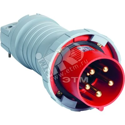 Вилка кабельная 4125P1W, 125А, 3P+N+E, IP67, 1ч