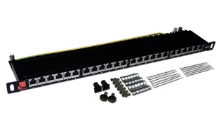 Патч-панель LANMASTER компактная 24 порта, UTP, кат.5E, 0.5U