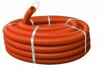 Труба гофр. ПНД Plast с зондом оранжевая d40мм (25м.) EKF PROxima