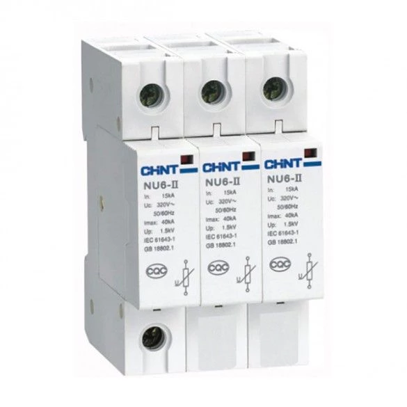 Ограничитель импульсных перенапряжений NU6-II 3Р In=15kA Uc=460B Im=40kA(CHINT)