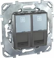 Двойная компьютерная розетка 2ХRJ45 КАТ. 5Е, с полем для надписи