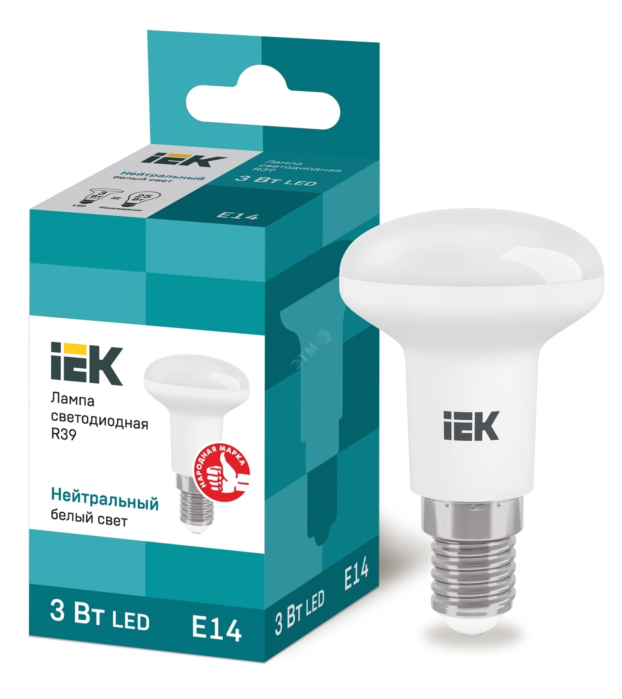 Лампа светодиодная ECO R39 рефлектор 3Вт 230В 4000К E14 IEK