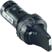 Переключатель C3SS1-10B-11 3-х позиционный черный 1НО1НЗ с фиксацией